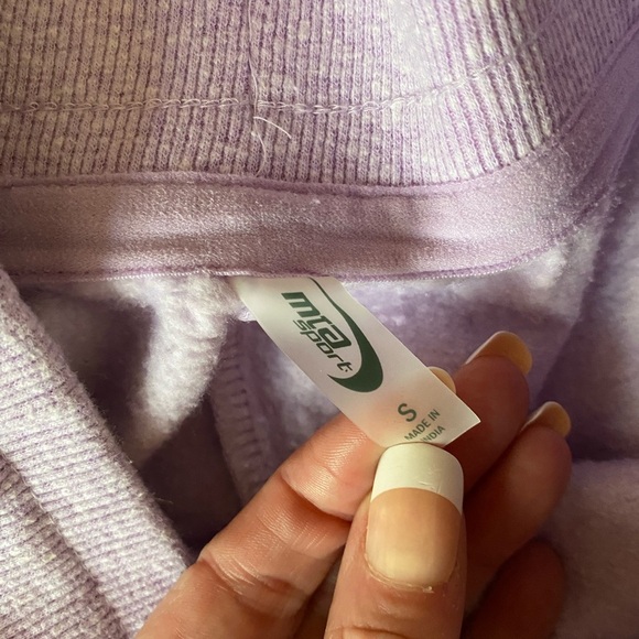 MTA Sport Womens Purple Wide Waistband Athletic Joggers Sz Small Crop Ankle - Picture 3 of 4